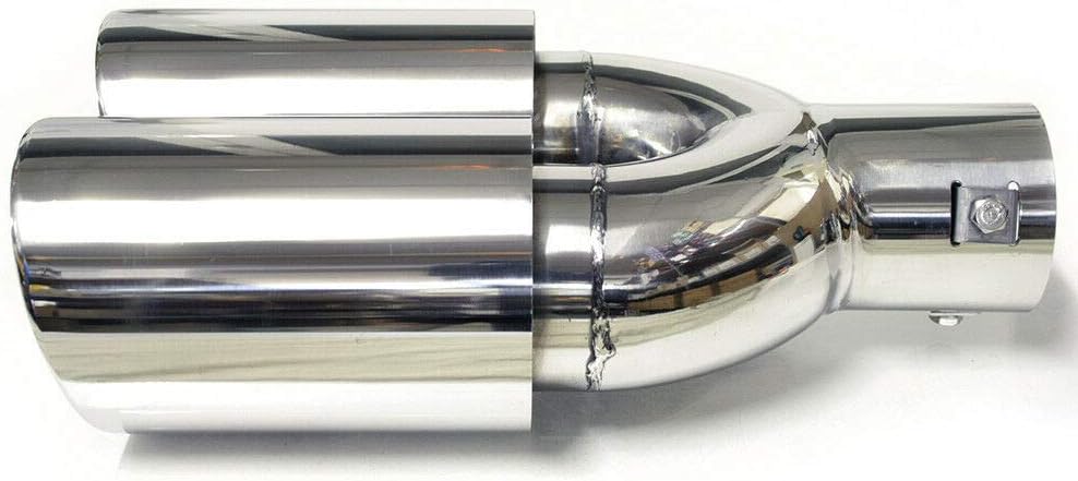 Auspuffblende Endrohr Auspuff Doppel Universell Schalldampf Endrohrblenden Blende Sport Edelstahl Ru
