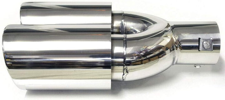 Auspuffblende Endrohr Auspuff Doppel Universell Schalldampf Endrohrblenden Blende Sport Edelstahl Ru