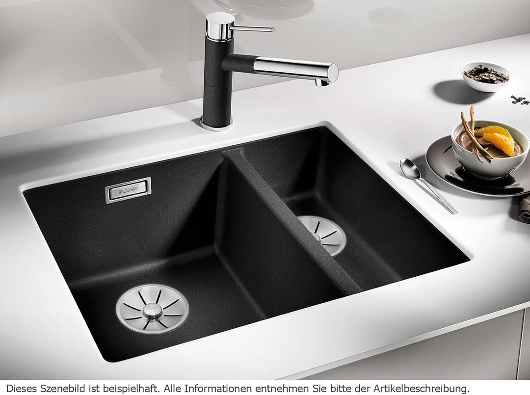 BLANCO SUBLINE 340/160-U | SILGRANIT felsgrau | Einbauart: Unterbau | Hauptbecken rechts | ohne Abla
