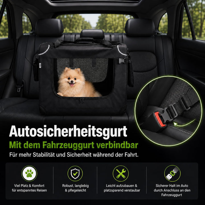 Zedelmaier Hundebox Faltbar Hundetransportbox, M 60x44x42cm, robust Transportbox für Hund &amp; Katze Gr