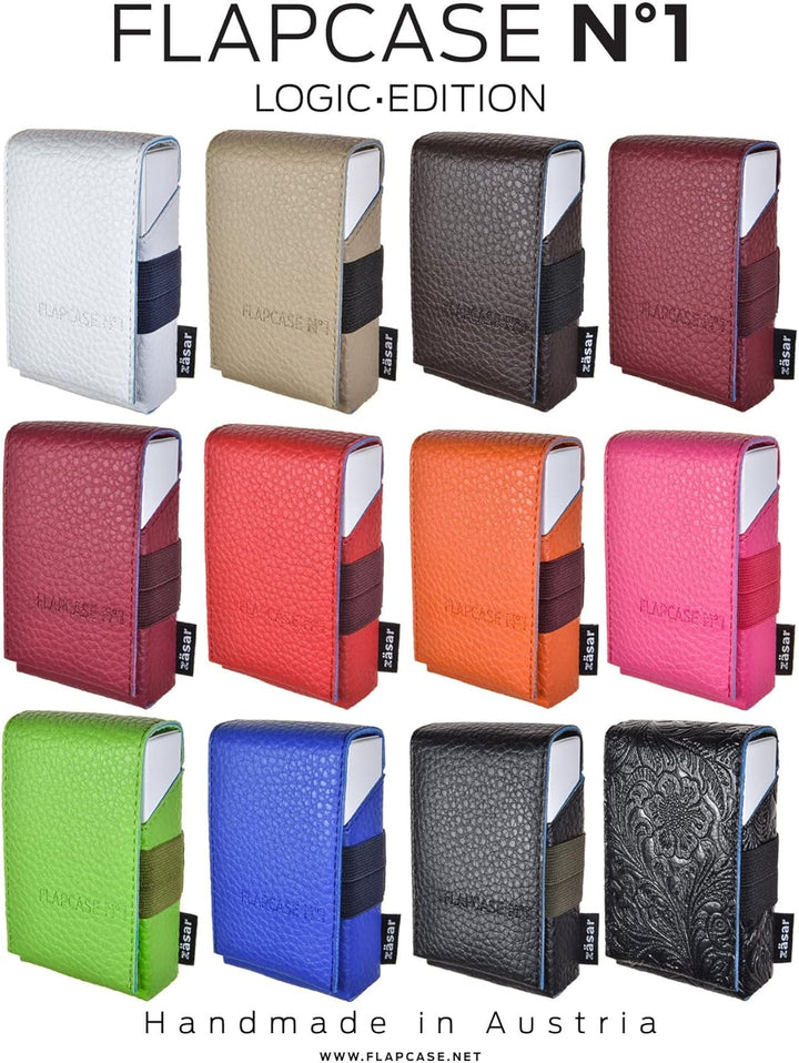 FLAPCASE N°1 • MARION • Designer Zigarettenetui Leder mit Samtgummi, Made in Austria, Zigarettenbox