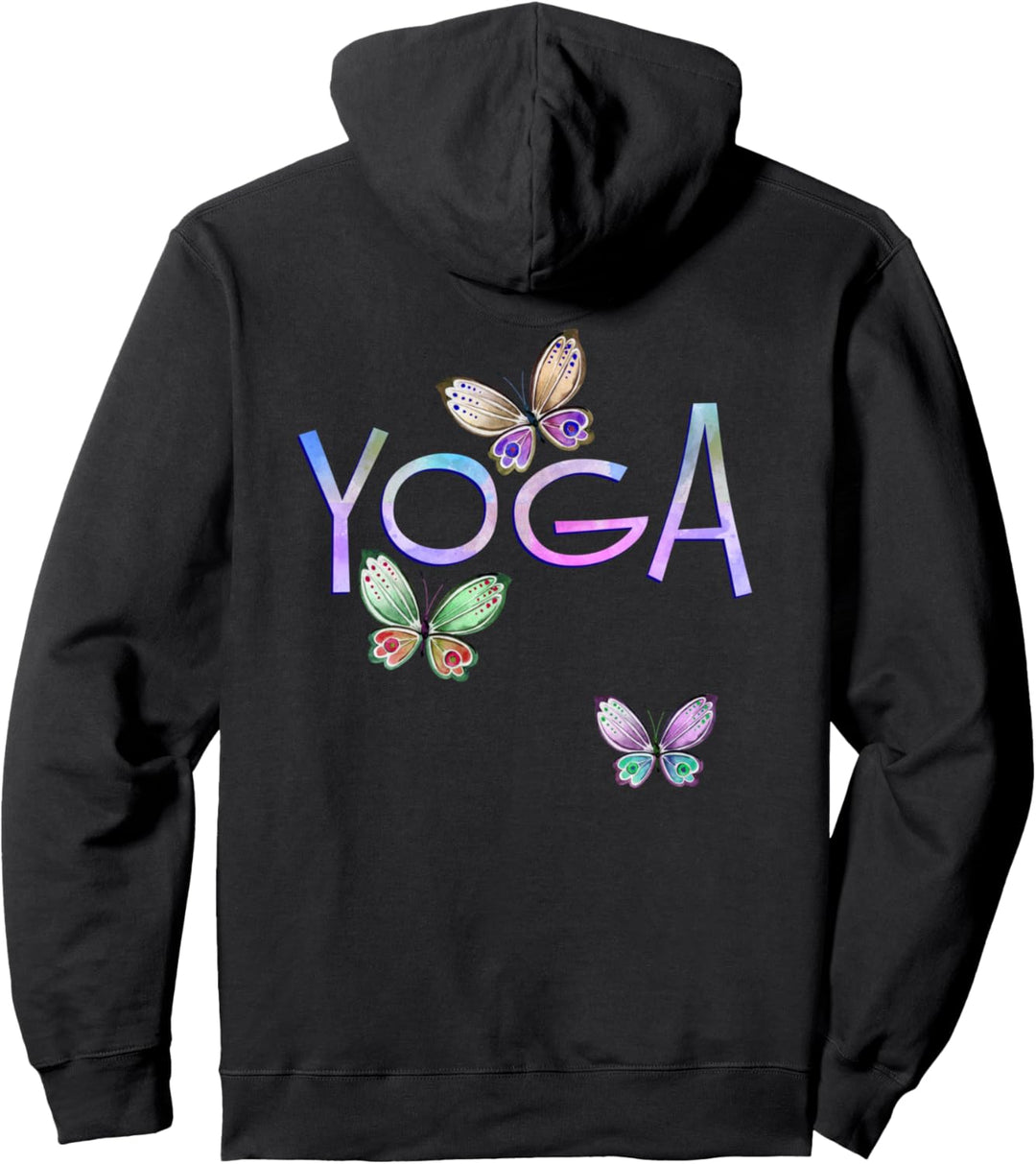 Fitness YOGA Typografie - Drei Schmetterlinge 1 - Fan Fun Pullover Hoodie