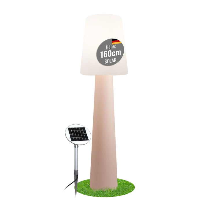 8 seasons design Solar LED Stehlampe No. 1-160cm gross (Rosa), warmweisses Licht, Solarlampe mit Däm