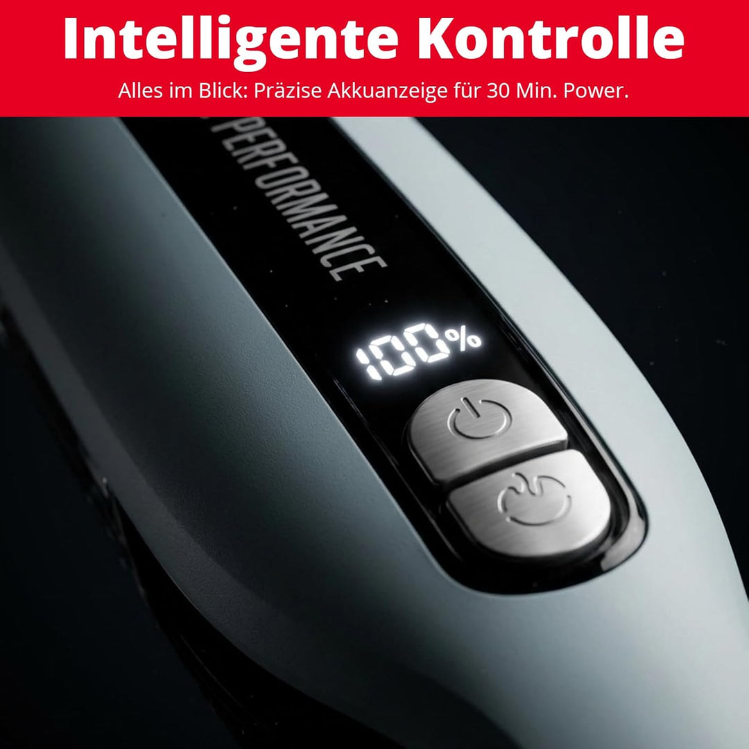 Trisa Handstaubsauger Akku Kabellos 120W – Autostaubsauger mit 30 Min Laufzeit, HEPA Filter, LED Dis