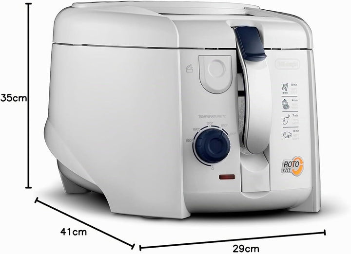 De'Longhi F28211.W1 RotoFry Fritteuse, 1800 W, 1,2 Liter, Edelstahl,