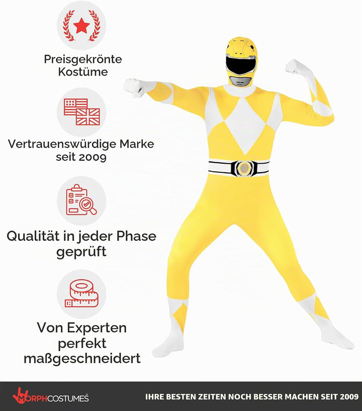 Morphsuits Power-Rangers Kostüm Gelb M, Gelb M