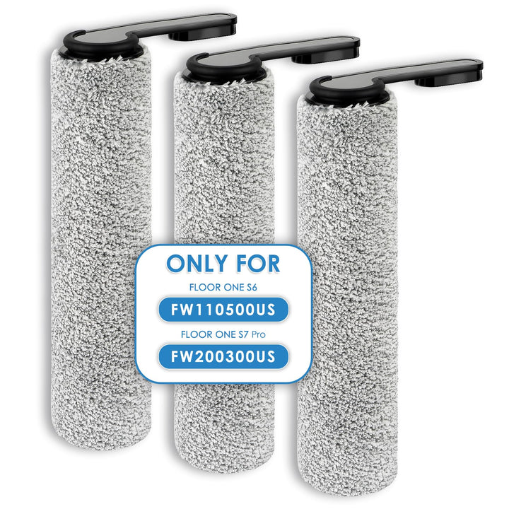 BRUVISH (3 Stück) Ersatz-Bürstenrollen kompatibel mit Tineco Floor ONE S7 PRO/ONE S6 Smart Cordless