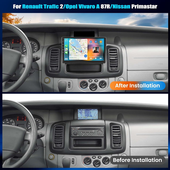 4+64G 8 Core CAMECHO Android 15 Autoradio für Opel Vivaro A 87R/Renault Trafic II Nissan Primastar m