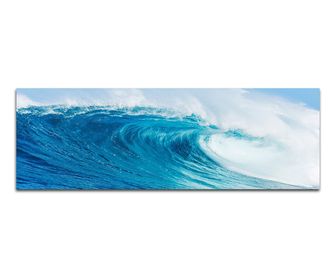 Paul Sinus Art Panoramabild auf Leinwand und Keilrahmen 120x40cm Ozean Meer Riesenwelle