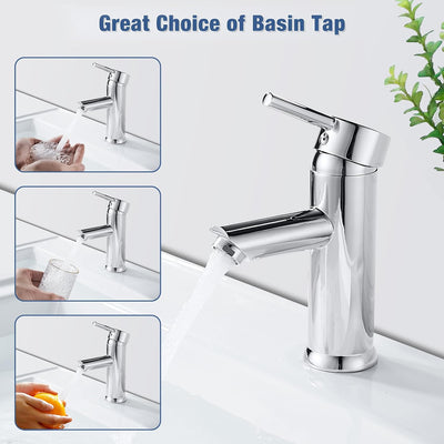 kisimixer Wasserhahn Bad Mischbatterie, Einhebelmischer Waschbecken Armaturen für Badezimmer, Modern