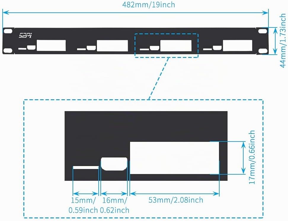 GeeekPi 1U Rack Kit für Raspberry Pi 4B, 19" 1U Rackmount Unterstützt 1-4 Einheiten mit 4 Raspberry