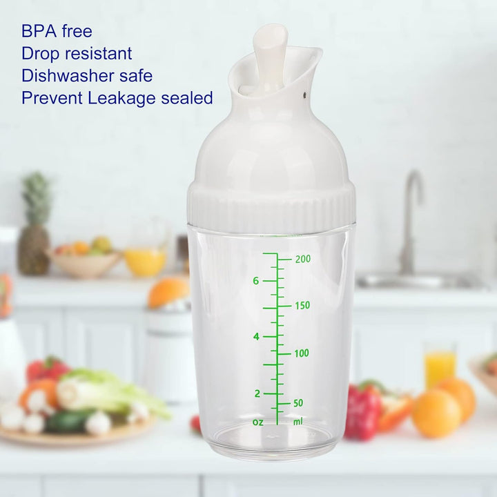 CCYLEZ Salat-Dressing-Shaker, 200 ml Salat-Dressing-Glas mit Deckel, Gute Griffe für die Küche, verh