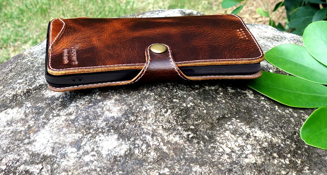 Yogurt Handyhülle für Samsung Galaxy A23 5G, Hülle Echtleder Case Ledertasche Lederhülle für Samsung