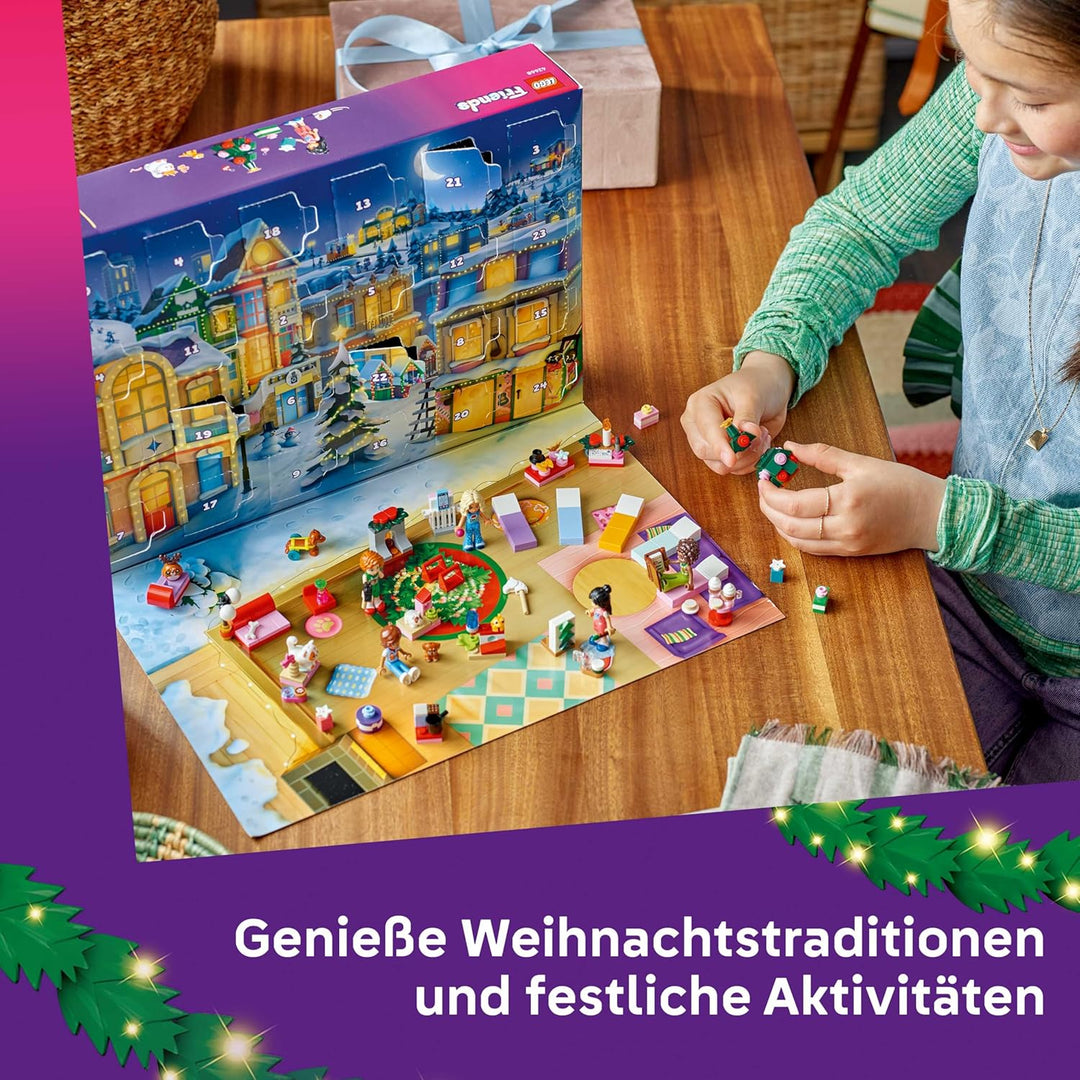 LEGO Friends Adventskalender 2025 - Weihnachten Spielzeug mit 24 Überraschungen inkl. 5 Minifiguren,