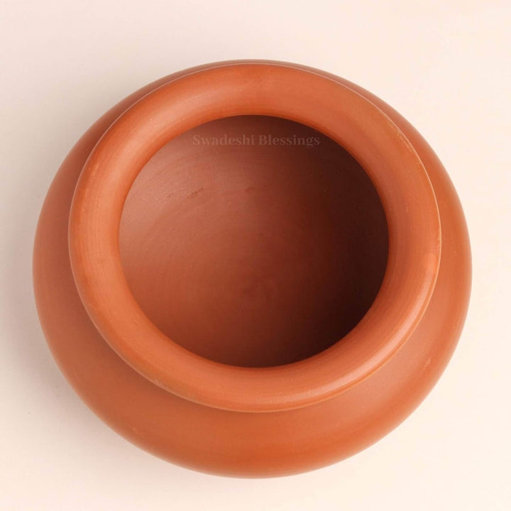 Swadeshi Blessings, handgefertigtes, exklusives Sortiment, unglasierter Dahi Handi/Quarktopf/Mitti H