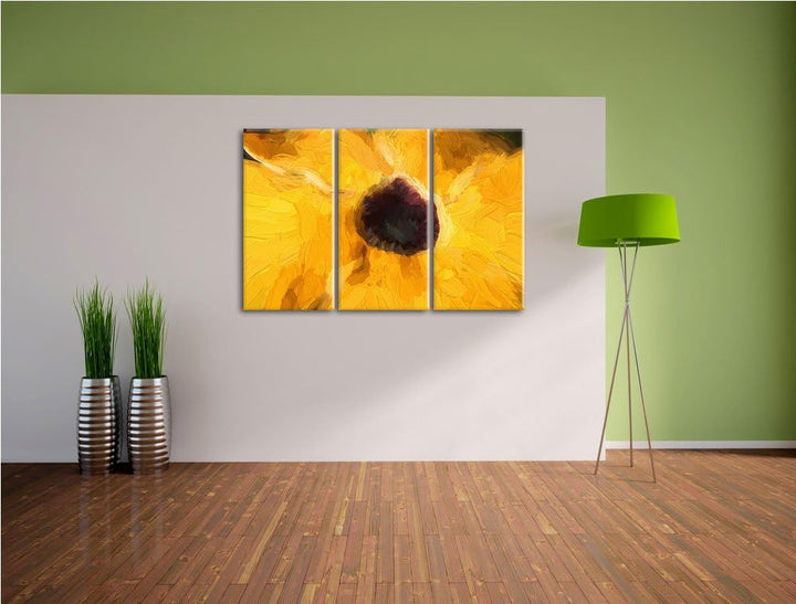 schöne Thunbergie NewArt 3-Teiler Leinwandbild 120x80 Bild auf Leinwand, XXL riesige Bilder fertig g
