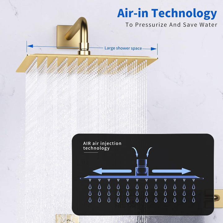 16 Zoll (40.5cm) Regendusche Duschkopf – Edelstahl, Hochdruck, Ultradünn, 360° Schwenkbar – Grosser