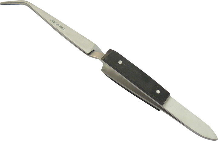 3x Lötpinzette Klemmpinzette Kreuzpinzette Technische Pinzette, gebogen, gerieft, Länge 16 cm
