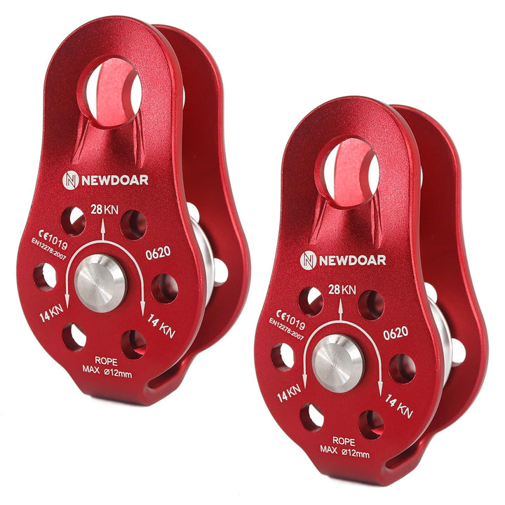 NewDoar CE-Zertifizierter 28KN Mikro Seilrolle Umlenkrolle für Seile mit max. Durchmesser bis 12 mm
