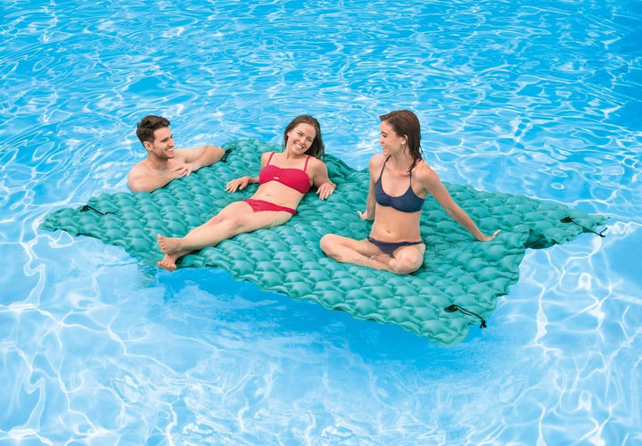 Intex 56841EU - Aufblasbare Schwimmende Luftmatratze Blau mit Kissen, Vinyl, Mehrfarbig, 290x226 cm