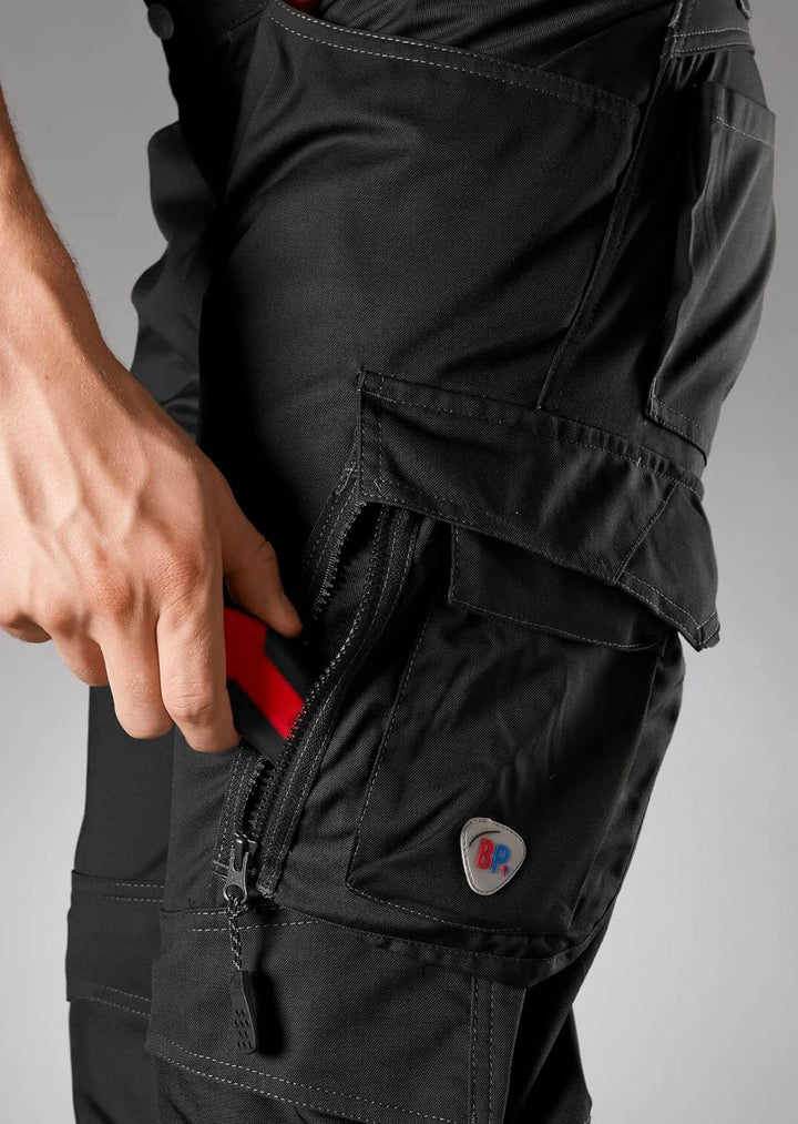 BP 1998-570-0032 Arbeitshose mit Kniepolstertaschen - Schlanke Silhouette - Elastischer Rückengurt -