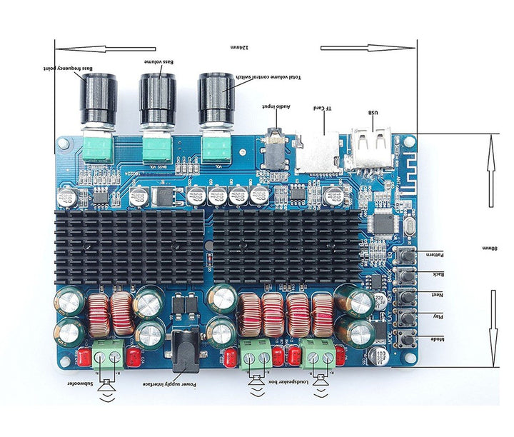 DollaTek TPA3116 50W * 2 + 100W 2.1 Träger bluetooth Empfänger-Brett Doppelkanal Leistungsverstärker