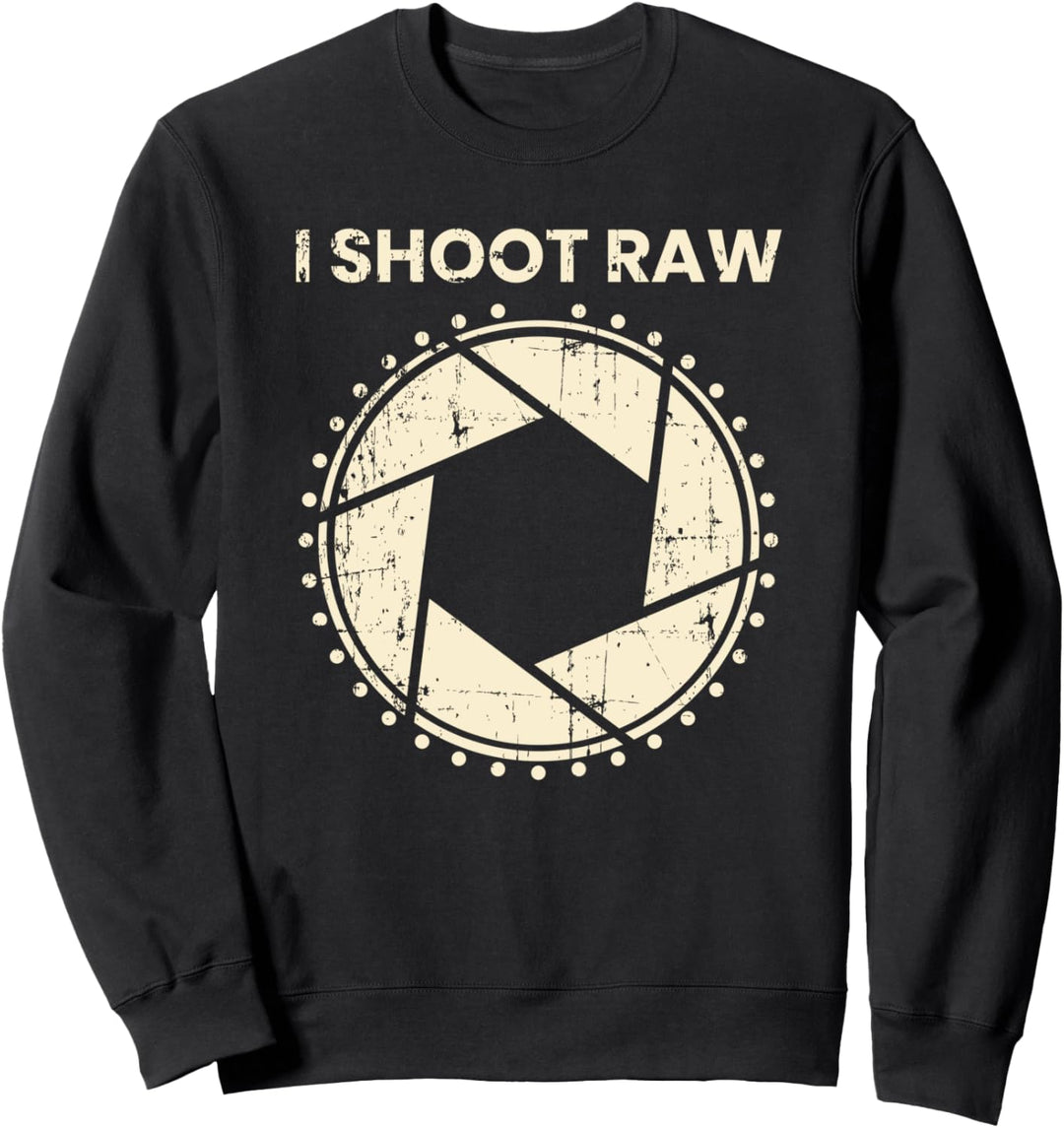 Fotografen T-Shirt - I Shoot Raw Kamera Blende Retro Sweatshirt
