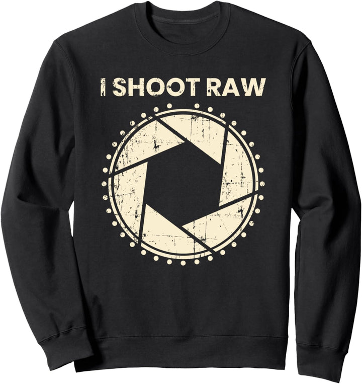 Fotografen T-Shirt - I Shoot Raw Kamera Blende Retro Sweatshirt
