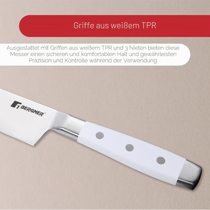 4ER SET MESSER AUS EDELSTAHL WEISS NATÜRLICH BG Weiss 4-tlg, Weiss 4-tlg
