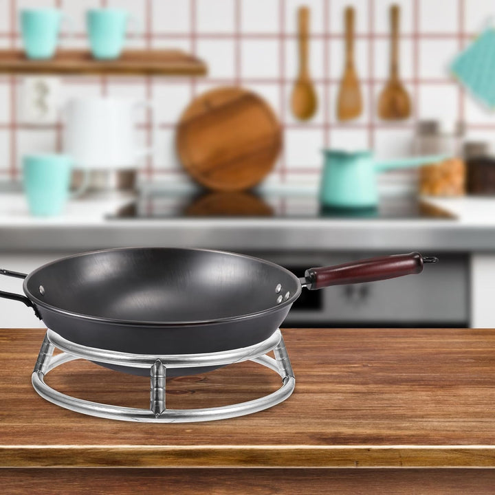 Angoily Wok Ring Rack Edelstahl Doppelschicht Wok Topp Stand Hitzedichter Runde Pot Rack Kochgeschir