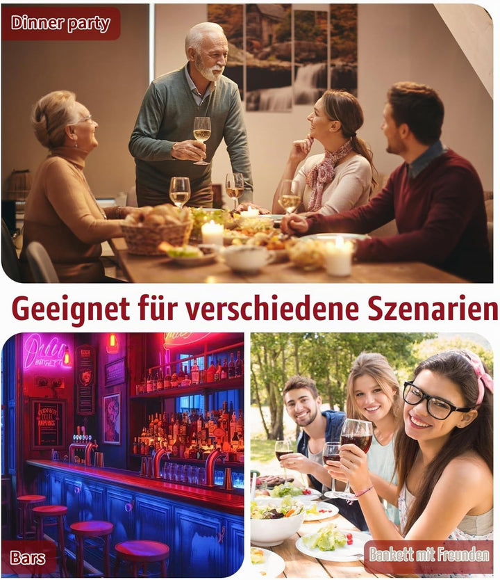 Zaxiva Luxus Wein Dekanter Set, Hochwertiger Rotwein Dekanter mit Weinbelüfter, Vakuum Weinstopper &amp;