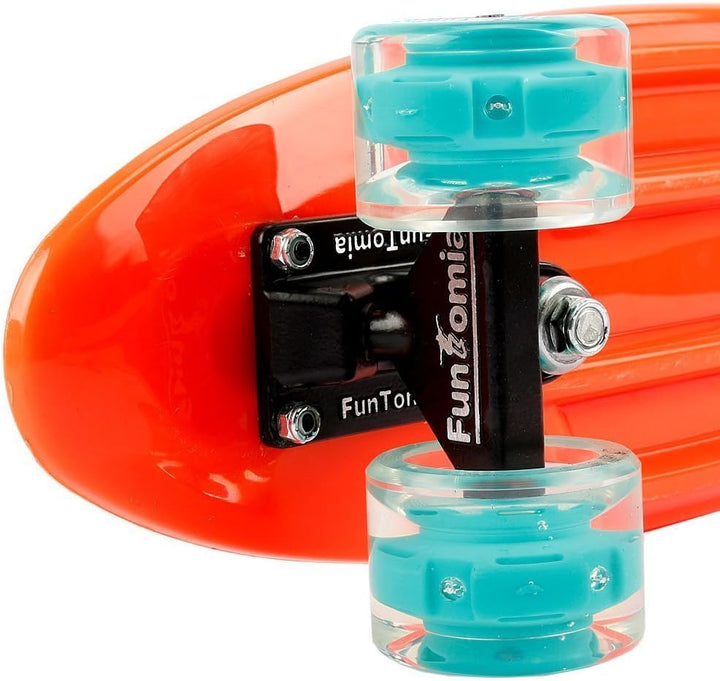 FunTomia Miniboard Cruiser Skateboard mit 70/65mm Big Wheel Rollen inkl. MACH1 Kugellager orange mit