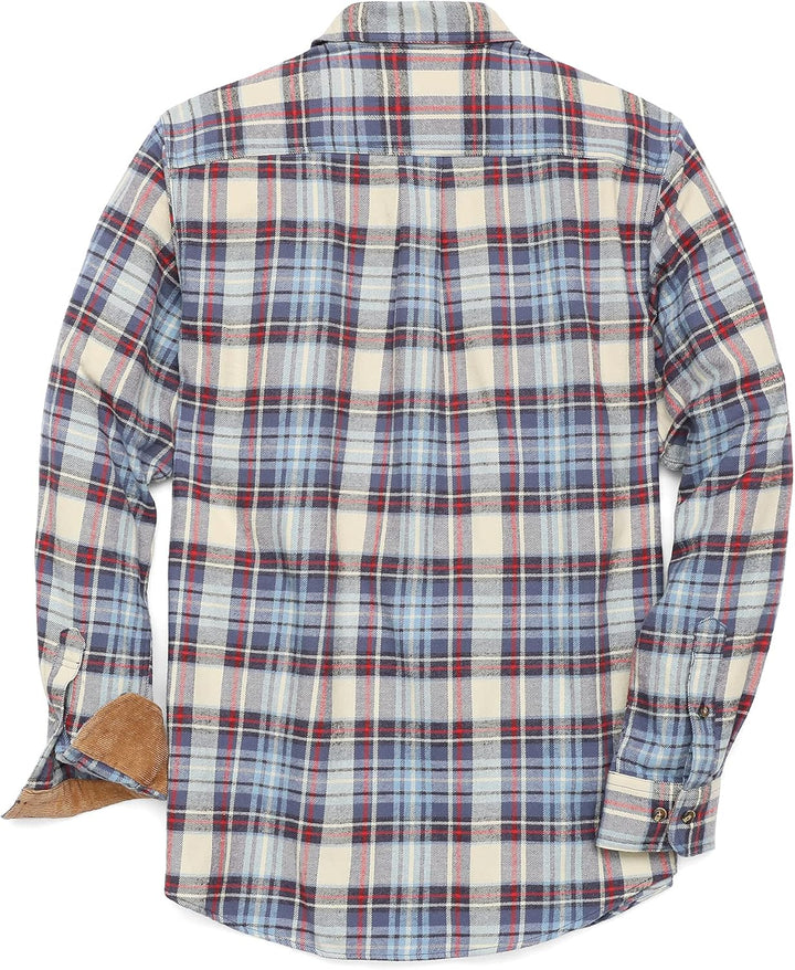 Dubinik® Flanellhemd Herren Kariert Flanellhemden Langarm Casual Button Down Freizeithemd Mit Brustt
