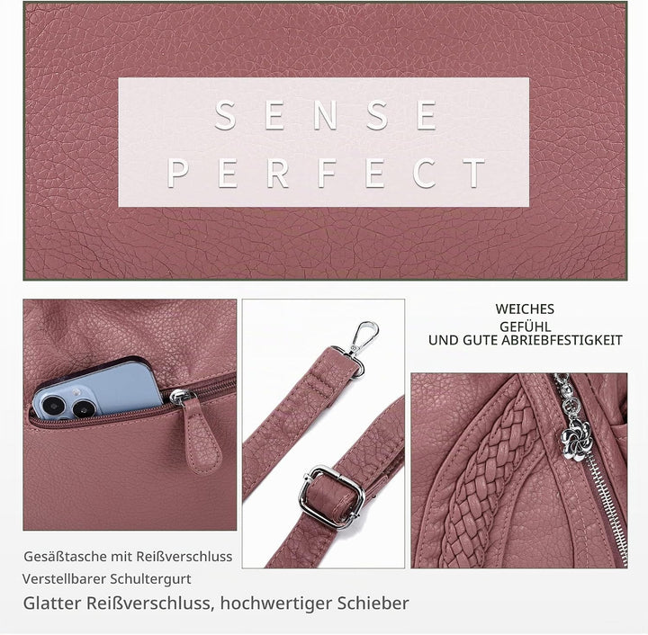 Angelkiss Frauen Top Griff Satchel Handtaschen Schultertasche Messenger Tote Washed Leder Geldbörsen