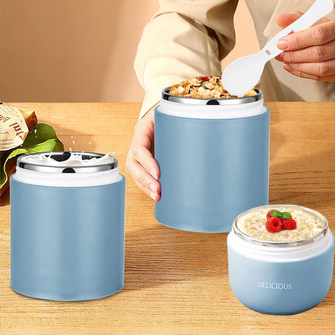 Chedin Müslibecher To Go mit Deckel, Edelstahl Porridge Becher 730ml Auslaufsicher joghurtbecher to