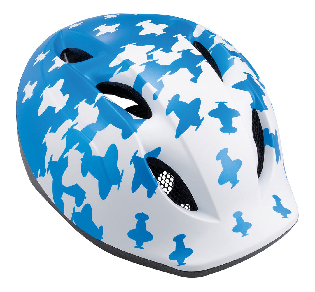 MET Kinder Fahrradhelm Buddy 46-53 cm Blue Airplanes, 46-53 cm Blue Airplanes