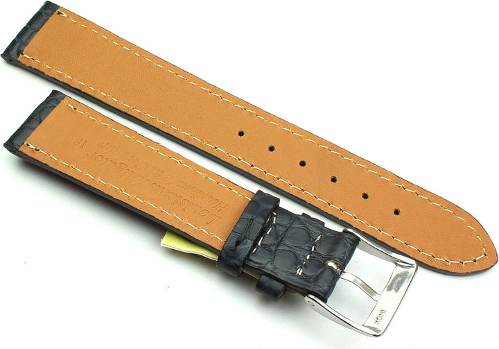 18mm Echt Alligator Klassik handgemacht in Deutschland Uhrenarmband in dunkel blau