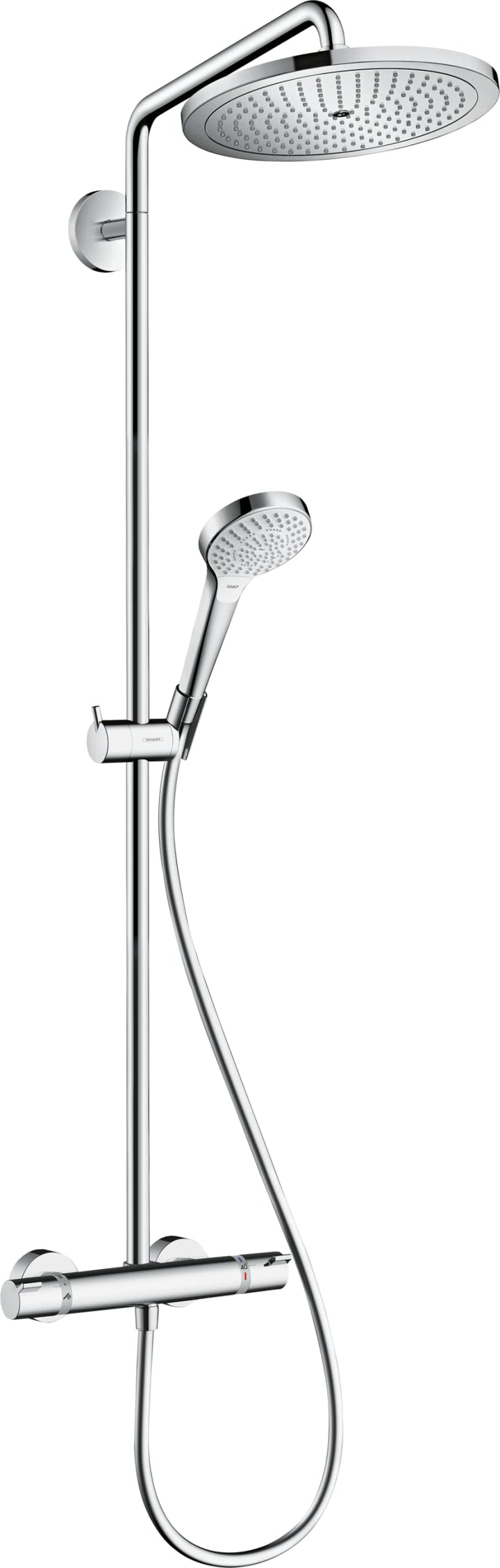 hansgrohe Croma Select 280 Air wassersparendes Duschysytem, 4 Strahlarten, Chrom wassersparend mit B