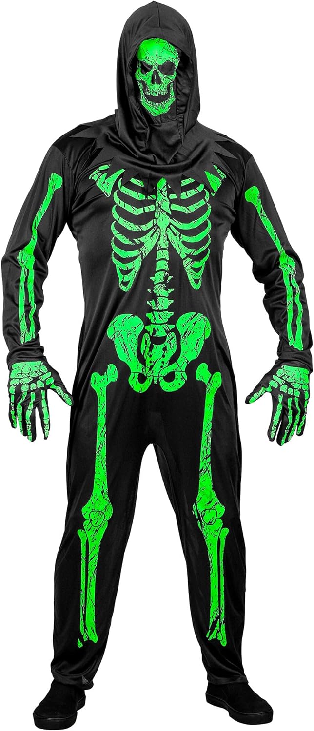 "NEON SKELETON" (overalls, gloves, mask) - (S), S
