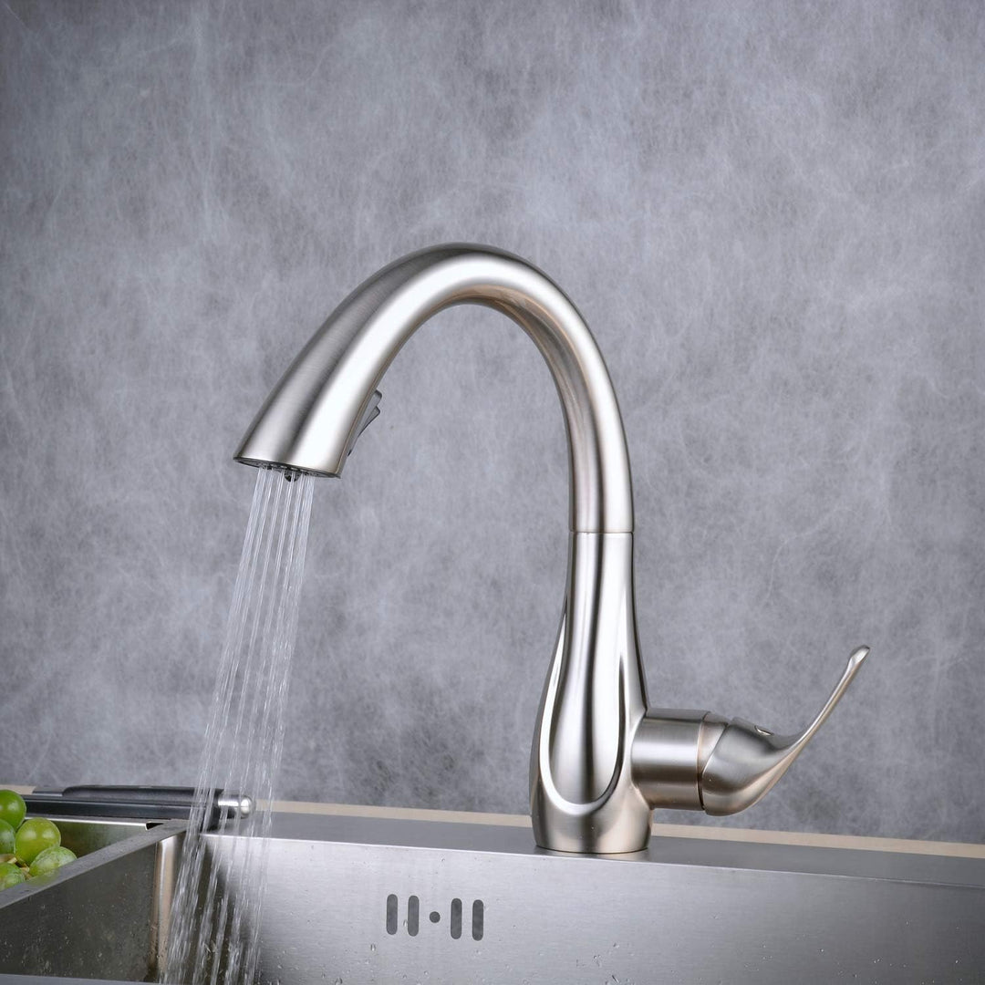Beelee Küchenarmatur mit Herausziehbarer Dual-Spülbrause 360° Drehbar Wasserhahn Küche, Einhebel-Spü