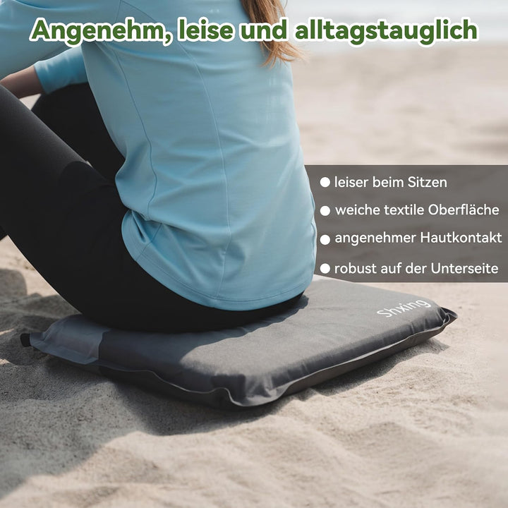 Sitzkissen Outdoor faltbar für Stadion, Camping &amp; Wandertouren | Selbstaufblasend, 5 cm dick, 200 g
