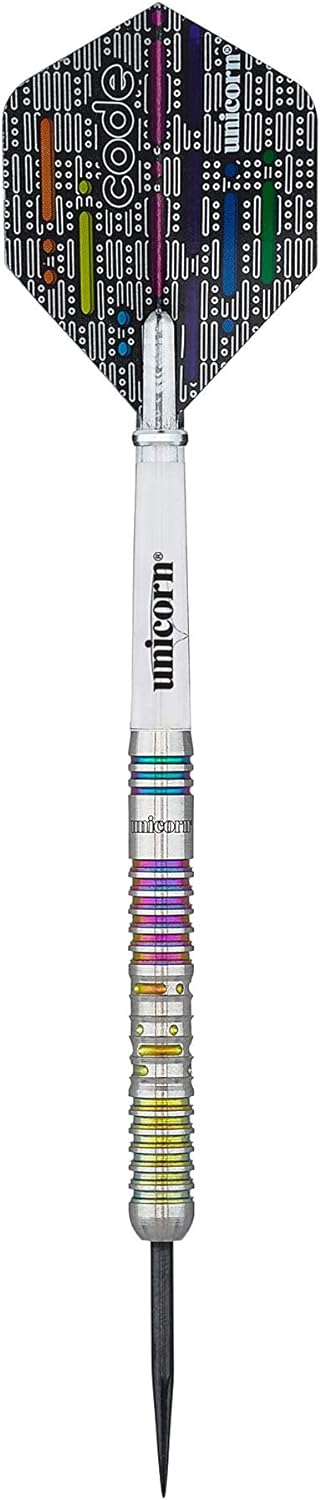 Unicorn-Darts-Set mit Stahlspitze, DNA-Profi-Spieler, Nachname, Morsecode-Design, 90% natürliches Wo