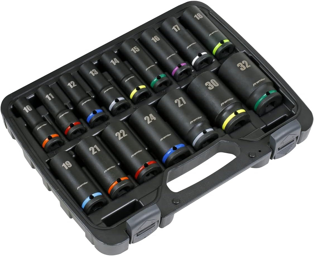 Sealey 1,27 cm (1/2 Zoll) Vierkantantrieb, Schlag-Steckschlüssel-Set, 16-teilig AK5818M