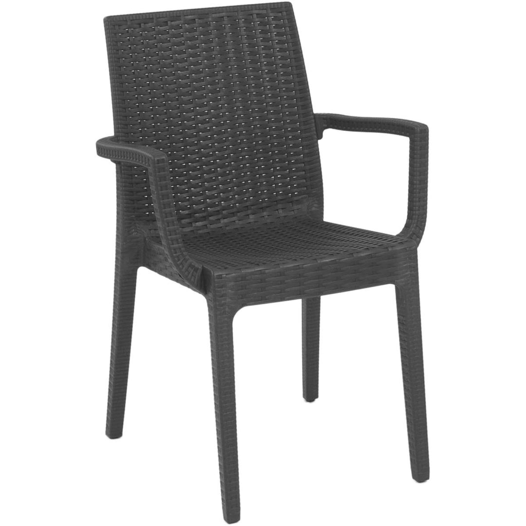 Areta ARE056 Stuhl Dafne mit Armlehnen, Anthrazit, 55 x 54 cm