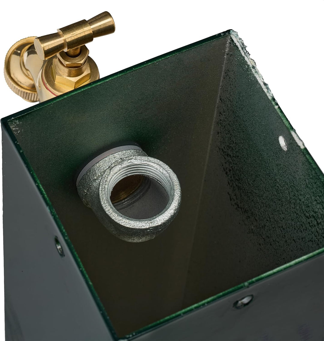 Relaxdays Standbrunnen Antik, mit Wasserhahn, HBT 86x19x23 cm, Wasserzapfsäule Garten, Terrasse, Zie