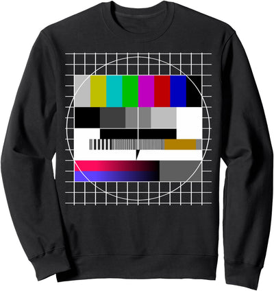 80er 90er Jahre Party Analoger Fernseher Testbild Geschenk Sweatshirt