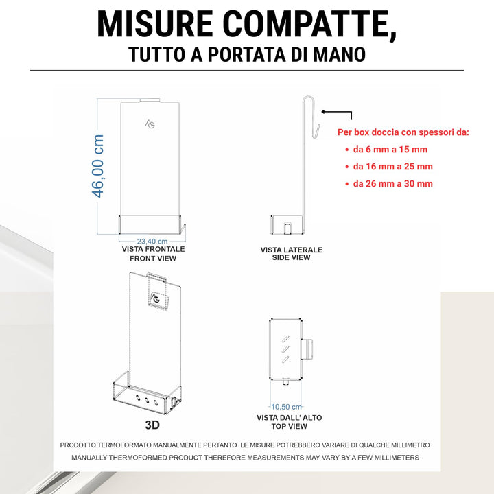 Agplex Duschablage zum Aufhängen, Transparente Acrylglas Duschgel- und Shampooablage - Seifenhalter