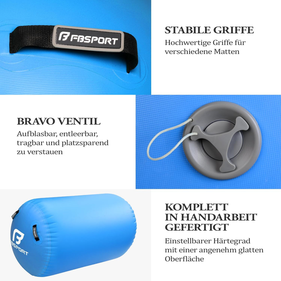FBSPORT Aufblasbare Air Roll, 100/120cm Aufblasbare Luft Rollen, Yoga Gymnastik Zylinder, Gymnastikm