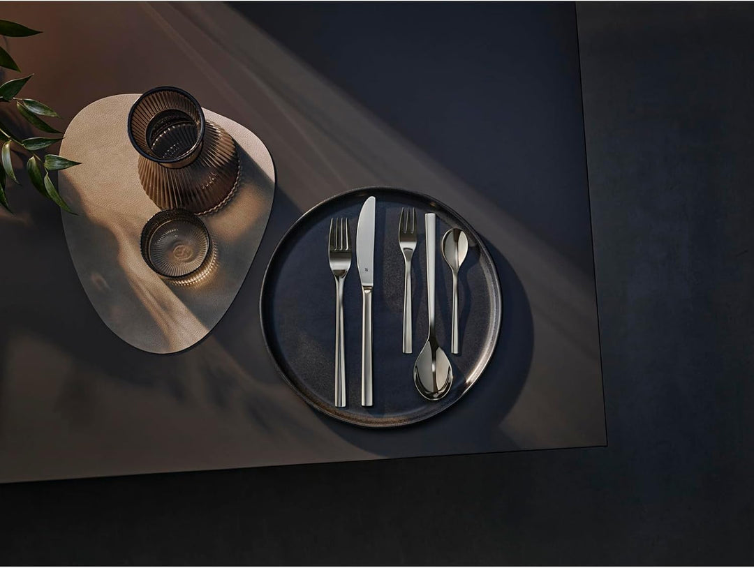 WMF Palermo Besteck Set 12 Personen, Essbesteck 60 teilig, Monobloc-Messer, Cromargan Edelstahl poli