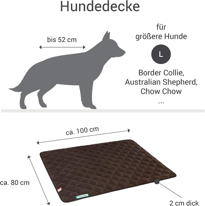 Doctor Bark Hundedecke Fleece Wendedecke - Flauschige, robuste Hundematte für grössere Hunde. waschb